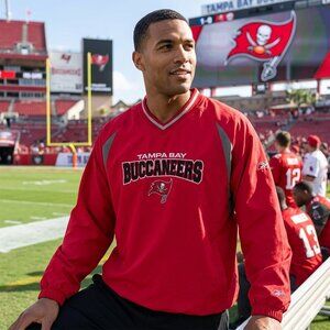 Reebok Tampa Bay Buccaneers NFL Windbreaker Jacket Red Men's Size XL